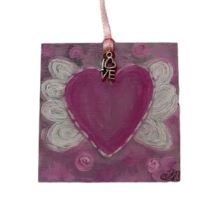 Pink Heart Holiday Ornament
